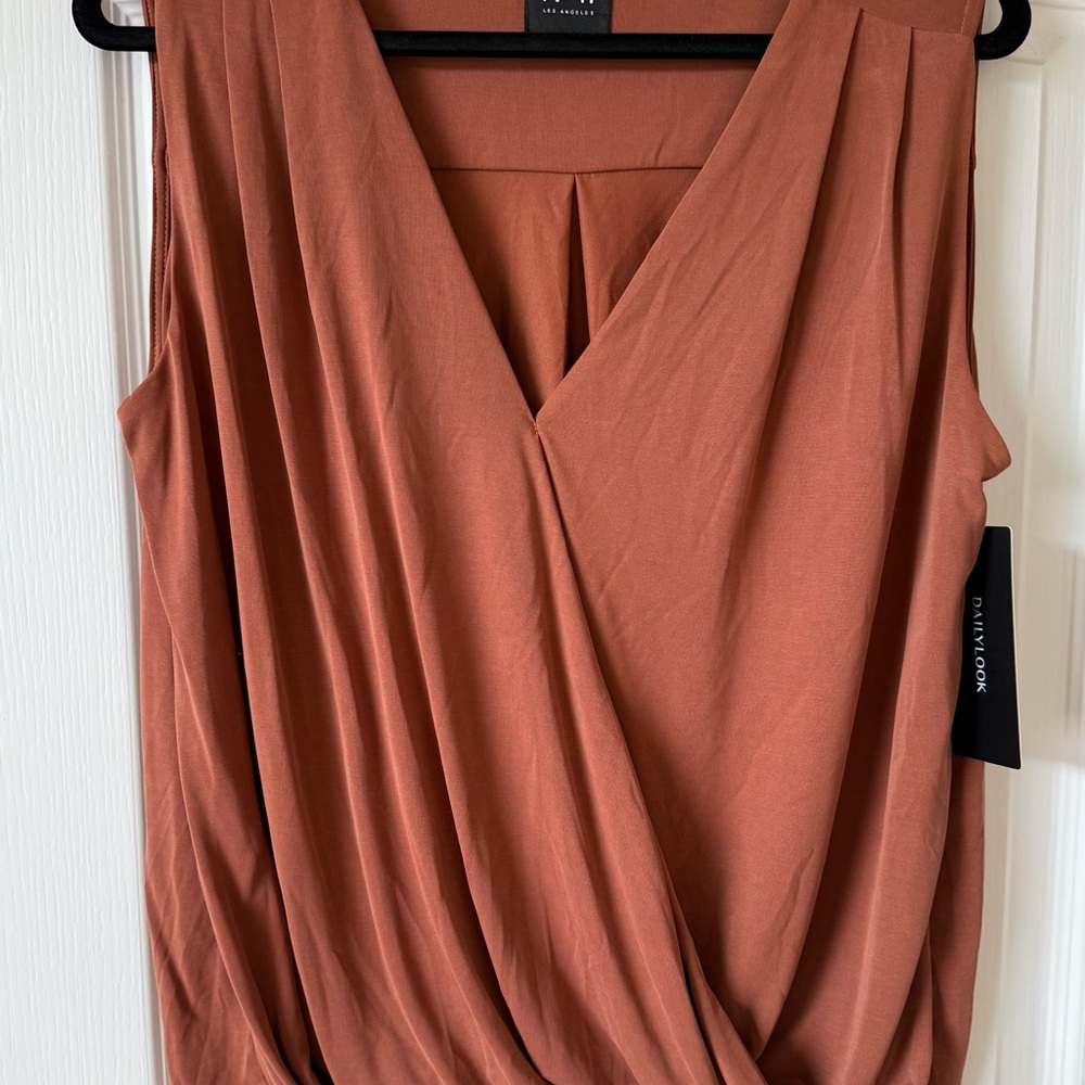 N•11 LA Terracotta Sleeveless Blouse